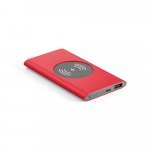 11104. Bateria port&aacute;til e carregador por indu&ccedil;&atilde;o em alum&iacute;nio com bateria de pol&iacute;mero de l&iacute;tio 4.000 mAh - Vermelho