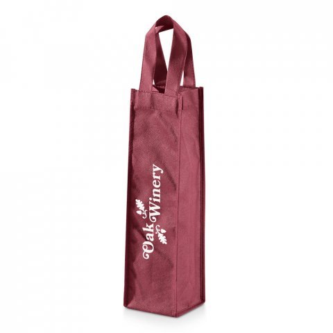 BAIRD. II Sacola em non-woven para 1 garrafa (80 g/m&sup2;) - Bord&ocirc;