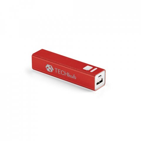 11144. Bateria port&aacute;til em alum&iacute;nio 1.800 mAh - Vermelho