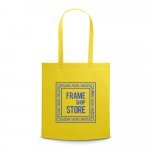 SALVADOR. Sacola em non-woven (80 g/m&sup2;) termo-selado com al&ccedil;as - Amarelo
