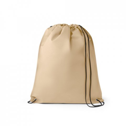 GALWAY. Sacola tipo mochila em non-woven (80 g/m&sup2;) termo-selado - Bege