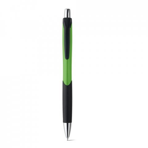 CARIBE. Caneta esferogr&aacute;fica em ABS com acabamento brilhante e escrita em azul - Verde claro
