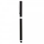 TOUCH. Caneta roller em metal com corpo brilhante e escrita em preto - Preto