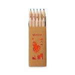 CRAFTI. Caixa de papel kraft reciclado com 10 mini l&aacute;pis de cor - Natural