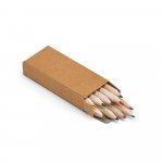 CRAFTI. Caixa de papel kraft reciclado com 10 mini l&aacute;pis de cor - Natural