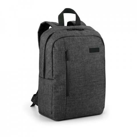 SHADES PLATE. Mochila para notebook (14'') em 600D de alta densidade com placa para personaliza&ccedil;&atilde;o (12 L) - Cinza escuro