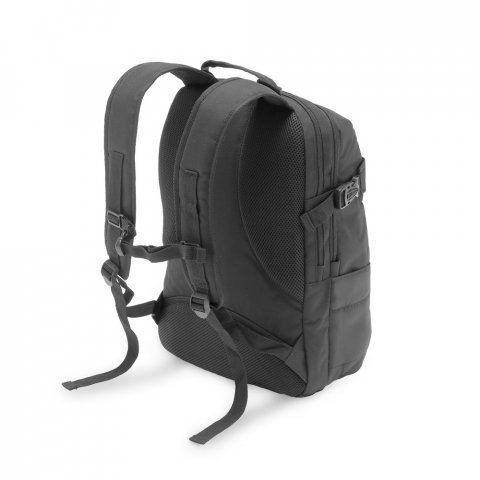 ZIPPERS PLATE. Mochila para notebook (15.6'') em 840D jacquard com dois compartimentos forrados (25 L) - Preto