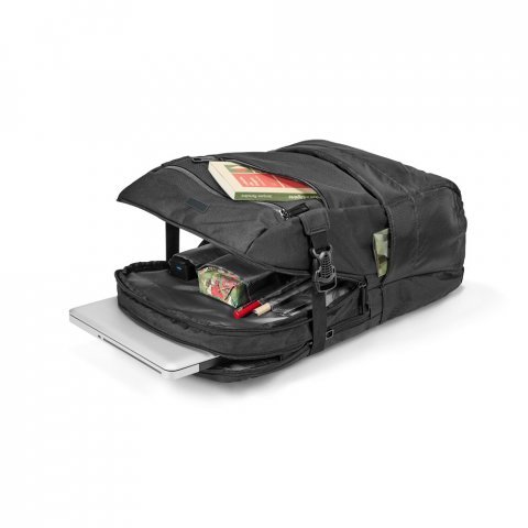 ZIPPERS PLATE. Mochila para notebook (15.6'') em 840D jacquard com dois compartimentos forrados (25 L) - Preto