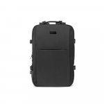 DALLAS PLATE. Mochila de viagem para notebook (17.3") em poli&eacute;ster reciclado 600D de alta densidade, com compartimento para arruma&ccedil;&atilde;o (29 L) - Preto