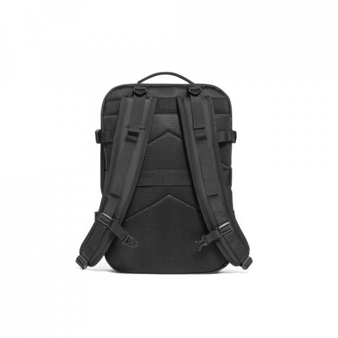 DALLAS PLATE. Mochila de viagem para notebook (17.3") em poli&eacute;ster reciclado 600D de alta densidade, com compartimento para arruma&ccedil;&atilde;o (29 L) - Preto