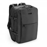 DALLAS PLATE. Mochila de viagem para notebook (17.3") em poli&eacute;ster reciclado 600D de alta densidade, com compartimento para arruma&ccedil;&atilde;o (29 L) - Preto