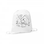 BALOO. Sacola tipo mochila para colorir em non-woven (80 g/m&sup2;) - Branco