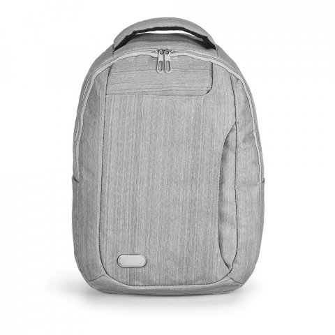 KARDON. Mochila para notebook at&eacute; 14'' em poli&eacute;ster 600D - Cinza claro