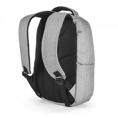 KARDON. Mochila para notebook at&eacute; 14'' em poli&eacute;ster 600D - Cinza claro