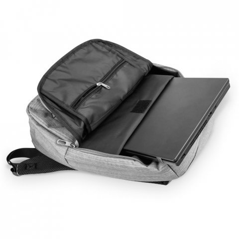 KARDON. Mochila para notebook at&eacute; 14'' em poli&eacute;ster 600D - Cinza claro
