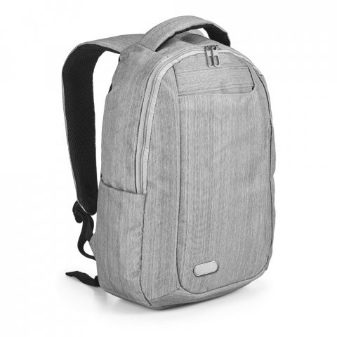 KARDON. Mochila para notebook at&eacute; 14'' em poli&eacute;ster 600D - Cinza claro