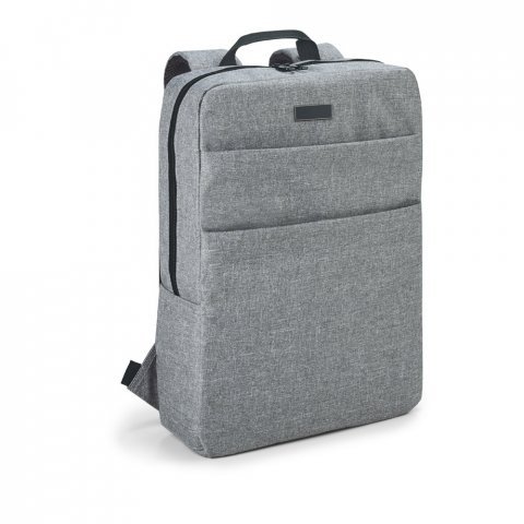 GRAPHS PLATE. Mochila para notebook (15.6'') em 600D de alta densidade com placa para personaliza&ccedil;&atilde;o (10 L) - Cinza claro