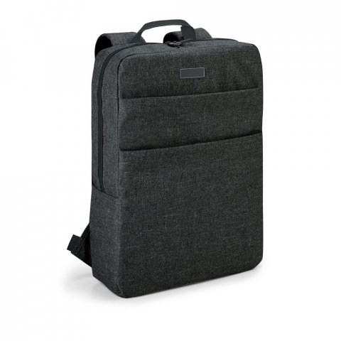 GRAPHS PLATE. Mochila para notebook (15.6'') em 600D de alta densidade com placa para personaliza&ccedil;&atilde;o (10 L) - Cinza escuro