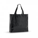 MEMPHIS. Sacola em non-woven laminado (120 g/m&sup2;) com lamina&ccedil;&atilde;o brilhante - Preto