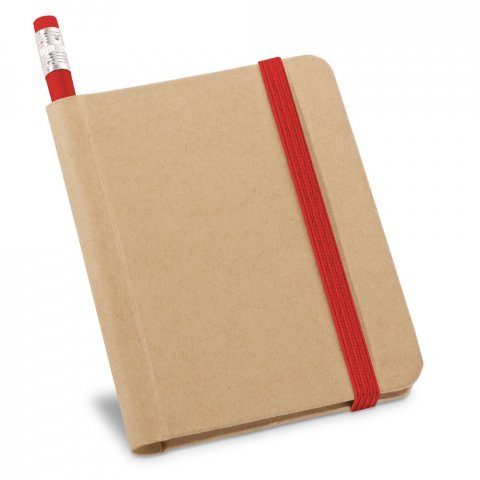 VILA&Ccedil;A. Caderno A7 de capa r&iacute;gida em papel com p&aacute;ginas lisas - Vermelho