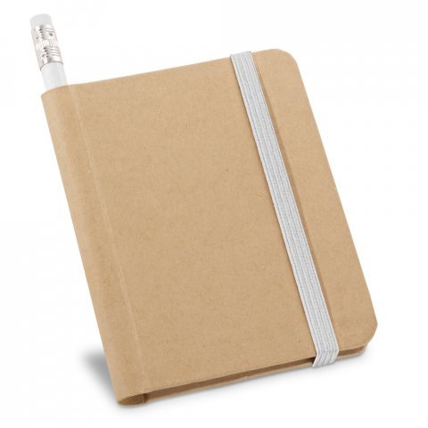 VILA&Ccedil;A. Caderno A7 de capa r&iacute;gida em papel com p&aacute;ginas lisas - Branco
