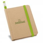 VILA&Ccedil;A. Caderno A7 de capa r&iacute;gida em papel com p&aacute;ginas lisas - Verde claro