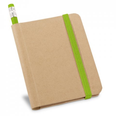 VILA&Ccedil;A. Caderno A7 de capa r&iacute;gida em papel com p&aacute;ginas lisas - Verde claro