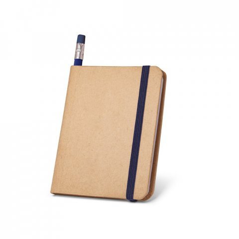 VILA&Ccedil;A. Caderno A7 de capa r&iacute;gida em papel com p&aacute;ginas lisas - Azul marinho