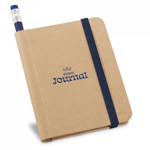 VILA&Ccedil;A. Caderno A7 de capa r&iacute;gida em papel com p&aacute;ginas lisas - Azul marinho