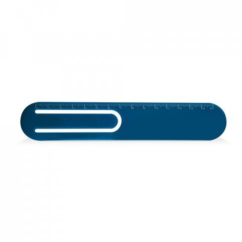 STEPHENIE. R&eacute;gua com escala de 15 cm impressa - Azul