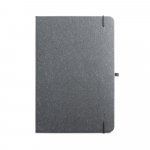MATISSE II. Caderno A5 de capa dura em couro 70% reciclado com p&aacute;ginas pautadas - Preto