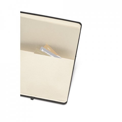 MATISSE II. Caderno A5 de capa dura em couro 70% reciclado com p&aacute;ginas pautadas - Preto