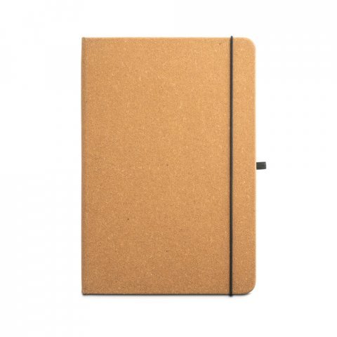MATISSE II. Caderno A5 de capa dura em couro 70% reciclado com p&aacute;ginas pautadas - Marron claro