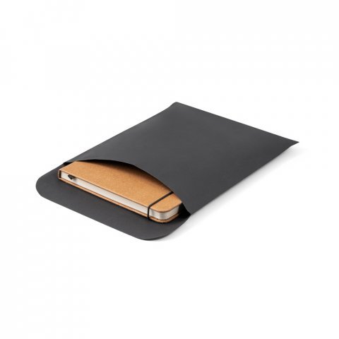 MATISSE II. Caderno A5 de capa dura em couro 70% reciclado com p&aacute;ginas pautadas - Marron claro