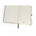 MATISSE II. Caderno A5 de capa dura em couro 70% reciclado com p&aacute;ginas pautadas - Marron claro