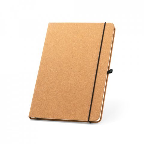 MATISSE II. Caderno A5 de capa dura em couro 70% reciclado com p&aacute;ginas pautadas - Marron claro