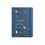 BOYD II. Caderno A5 de capa dura em poli&eacute;ster 100% reciclado com p&aacute;ginas pautadas - Azul