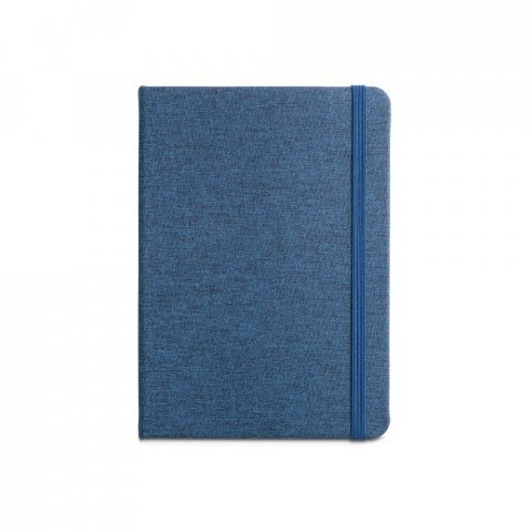 BOYD II. Caderno A5 de capa dura em poli&eacute;ster 100% reciclado com p&aacute;ginas pautadas - Azul