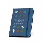 BOYD II. Caderno A5 de capa dura em poli&eacute;ster 100% reciclado com p&aacute;ginas pautadas - Azul