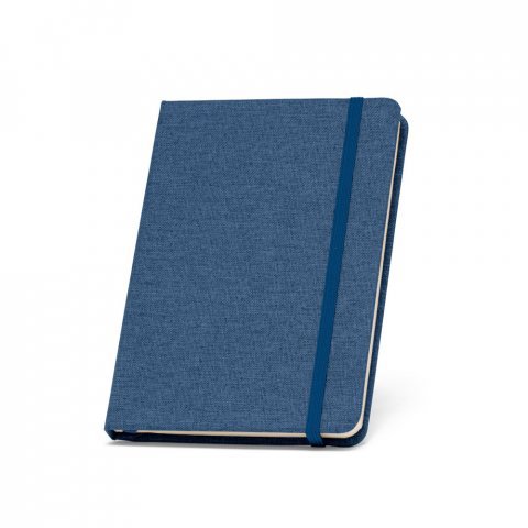 BOYD II. Caderno A5 de capa dura em poli&eacute;ster 100% reciclado com p&aacute;ginas pautadas - Azul