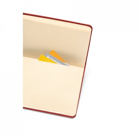 BOYD II. Caderno A5 de capa dura em poli&eacute;ster 100% reciclado com p&aacute;ginas pautadas - Vermelho