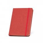 BOYD II. Caderno A5 de capa dura em poli&eacute;ster 100% reciclado com p&aacute;ginas pautadas - Vermelho
