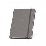 BOYD II. Caderno A5 de capa dura em poli&eacute;ster 100% reciclado com p&aacute;ginas pautadas - Cinza escuro