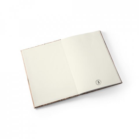 NERUDA II. Caderno A5 de capa dura em palha natural com p&aacute;ginas pautadas recicladas - Natural
