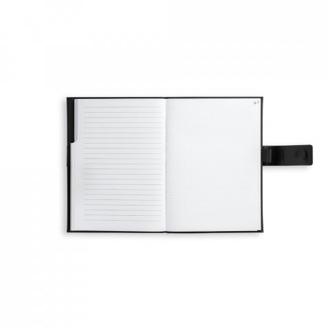 EMPIRE NOTEBOOK II. Caderno EMPIRE A5 com folhas pautadas, lisas e pontilhadas - Preto