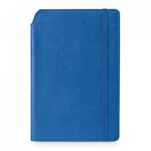 MORIAH. Caderno A5 de capa dura em c.sint&eacute;tico com p&aacute;ginas pautadas - Azul