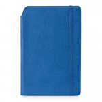 MORIAH. Caderno A5 de capa dura em c.sint&eacute;tico com p&aacute;ginas pautadas - Azul
