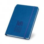 MORIAH. Caderno A5 de capa dura em c.sint&eacute;tico com p&aacute;ginas pautadas - Azul