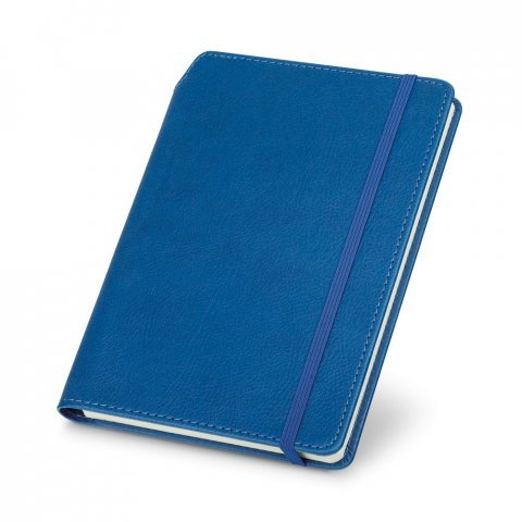 MORIAH. Caderno A5 de capa dura em c.sint&eacute;tico com p&aacute;ginas pautadas - Azul