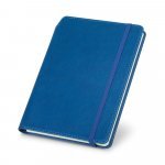 MORIAH. Caderno A5 de capa dura em c.sint&eacute;tico com p&aacute;ginas pautadas - Azul